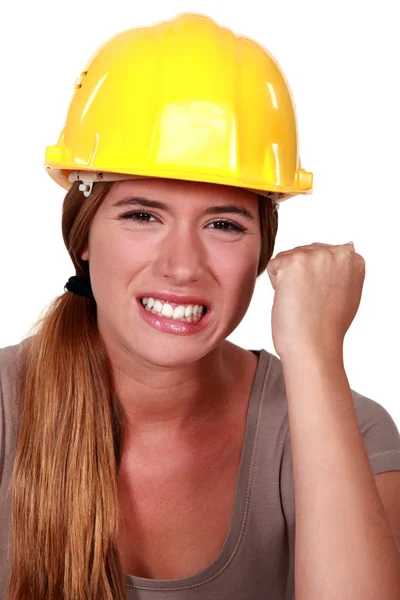 Vrouw bouwvakker — Stockfoto