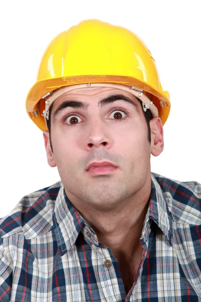 Bauunternehmer überrascht — Stockfoto