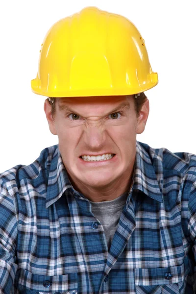 Construtor irritado — Fotografia de Stock