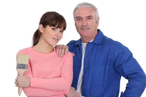 Father and daughter DIY — Stock Photo, Image