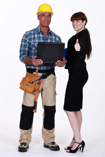 Retrato de un comerciante e ingeniero optimista — Foto de Stock