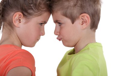 A feud between children clipart