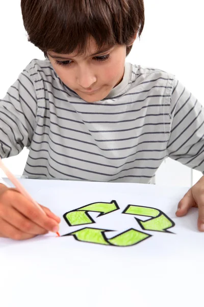 Schoolboy colouring logo — Stock Photo, Image