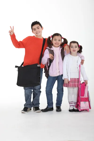 Three school children — Stock Photo, Image