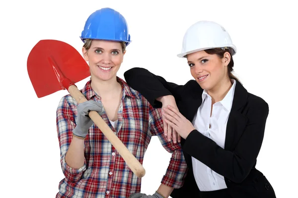 Female architect and builder — Stock Photo, Image