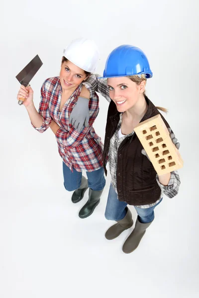 Female bricklayers — Stock Photo, Image