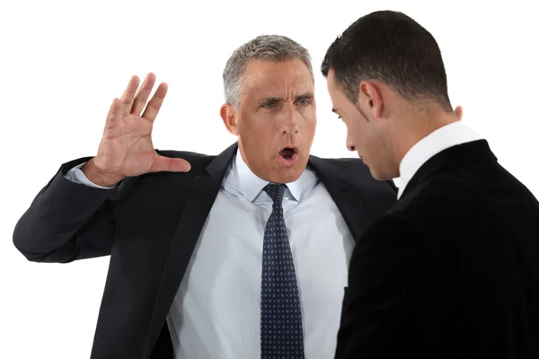 Chefe gritando com empregado — Fotografia de Stock