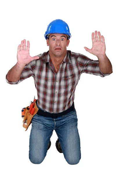Trapped construction worker — Stock Photo, Image
