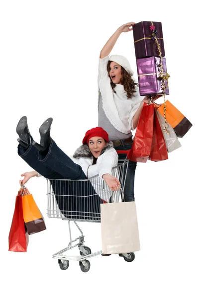 Cheerful shoppers — Stock Photo, Image