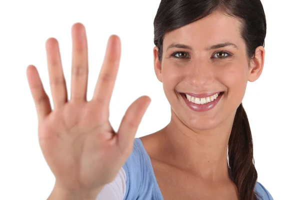 Mujer con las palmas abiertas — Foto de Stock