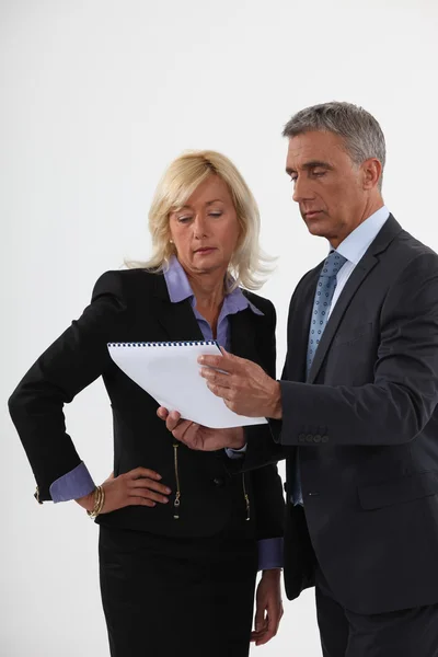 Business professionals looking at a notebook — Stock Photo, Image