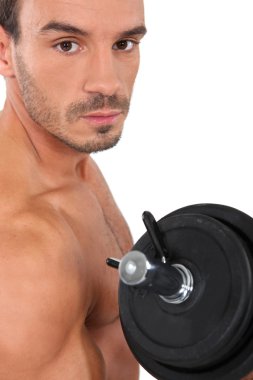 Man lifting weight clipart