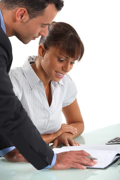 Business partners going over company accounts — Stock Photo, Image