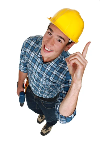 Constructor con idea de genio — Foto de Stock