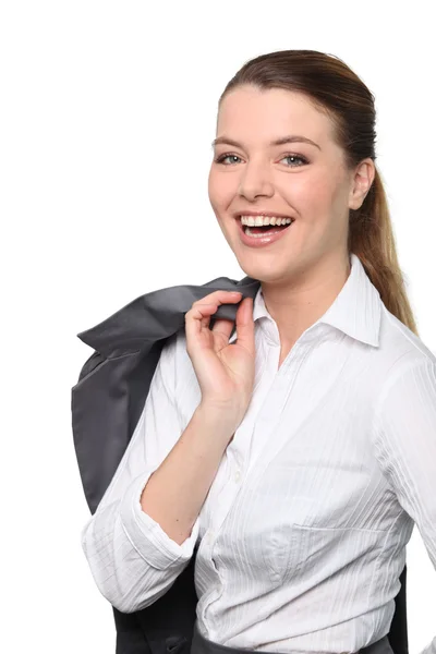 Woman with jacket — Stock Photo, Image