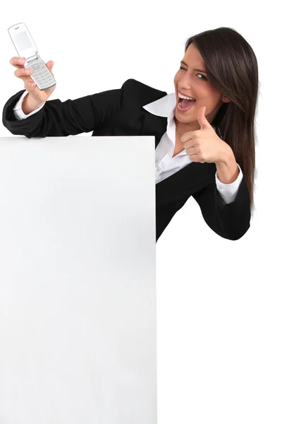 Woman giving the thumbs up — Stock Photo, Image