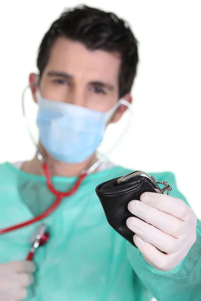Хірург, що супроводжує гаманець — стокове фото