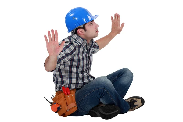 Trapped construction worker — Stock Photo, Image