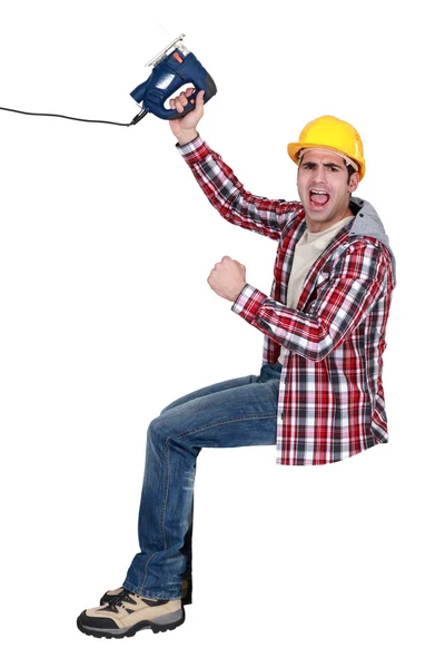 Craftsman yelling — Stock Photo, Image