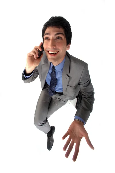 Empresario hablando en su celular — Foto de Stock