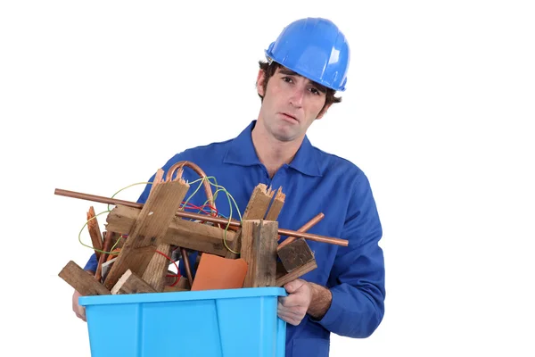 Unhappy tradesman — Stock Photo, Image