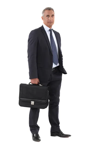 Full length businessman with a briefcase — Stock Photo, Image