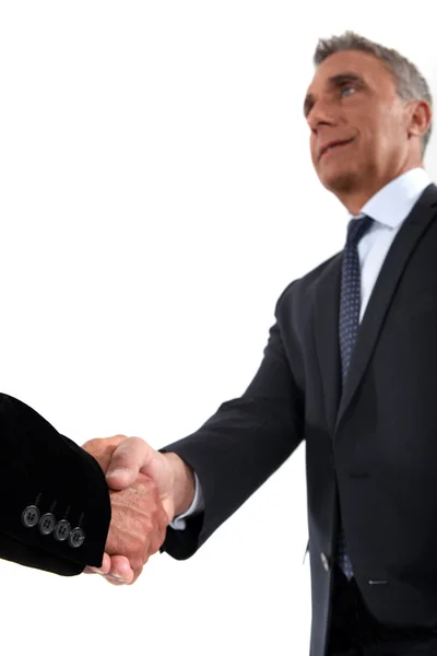 Senior businessman shaking hands — Stock Photo, Image