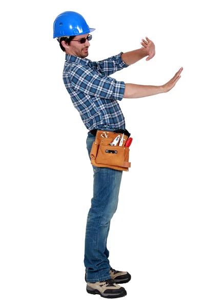 Carpenter gesturing — Stock Photo, Image