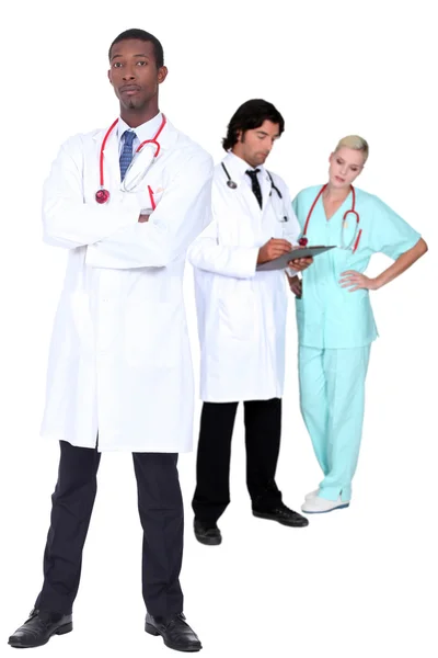 Drie gezondheidswerkers — Stockfoto