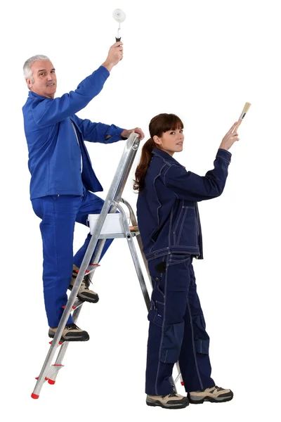 Muž a žena vymalovat — Stock fotografie