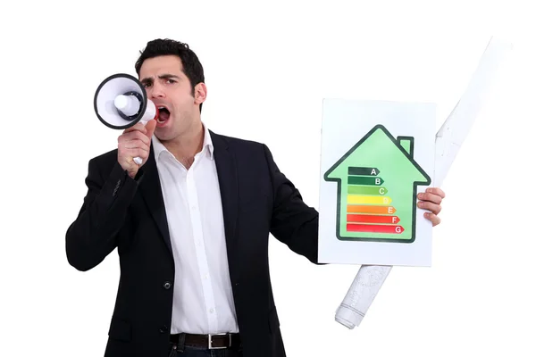 Architect schreeuwen over zijn energie-rating — Stockfoto