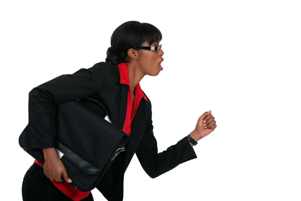 Mujer de negocios a punto de correr — Foto de Stock