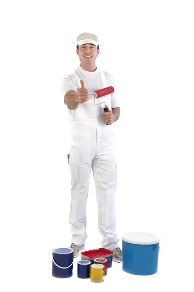 Thumbs up from a painter — Stock Photo, Image