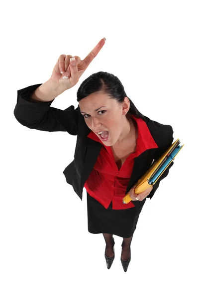 Angry female administrator — Stock Photo, Image