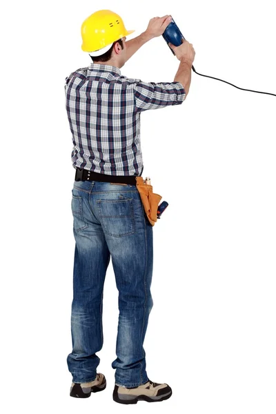 Carpenter with a sander — Stock Photo, Image