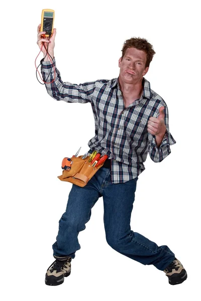 An electrocuted man staggering — Stock Photo, Image