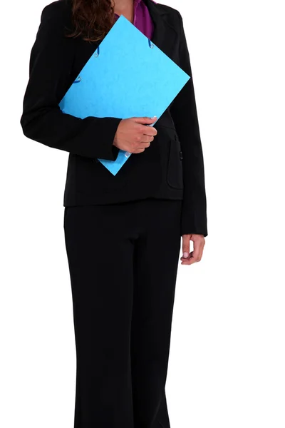 Woman holding folder — Stock Photo, Image