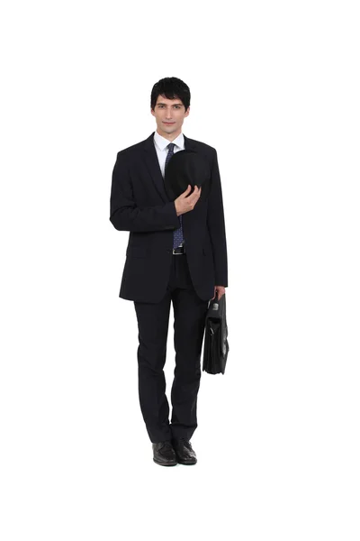 Ein gut gekleideter Geschäftsmann bereit, zur Arbeit zu gehen — Stockfoto