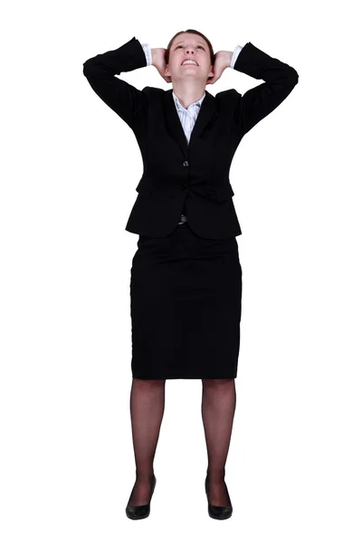 Mujer de negocios regocijándose — Foto de Stock
