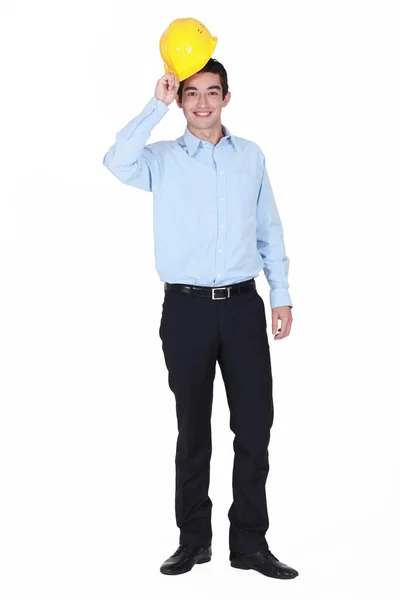 Full-length portrait of junior foreman all smiles — Stock Photo, Image