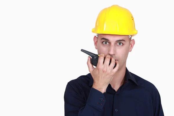 A foreman talking over the phone. — Stock Photo, Image