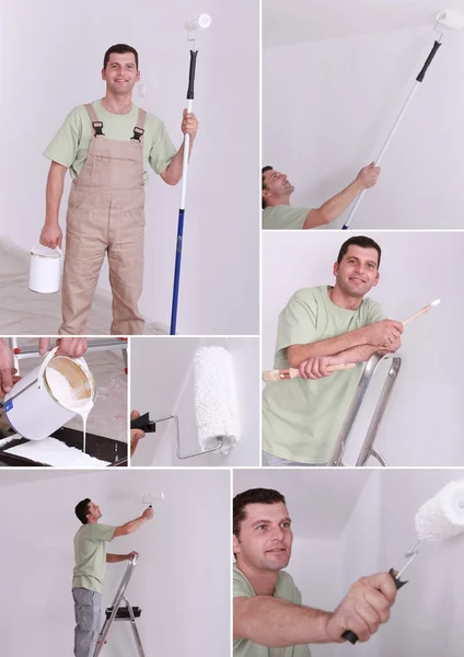 Collage of a painter — Stock Photo, Image