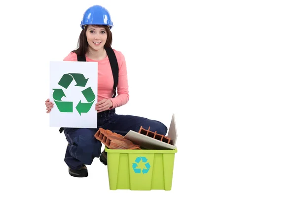 Materiales de reciclaje de constructores — Foto de Stock