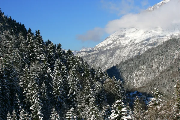 Paisagem montanhosa no inverno — Fotografia de Stock