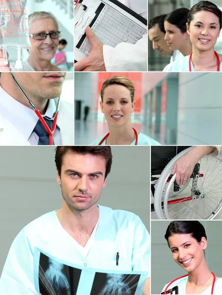 Collage von Gesundheitsszenen — Stockfoto