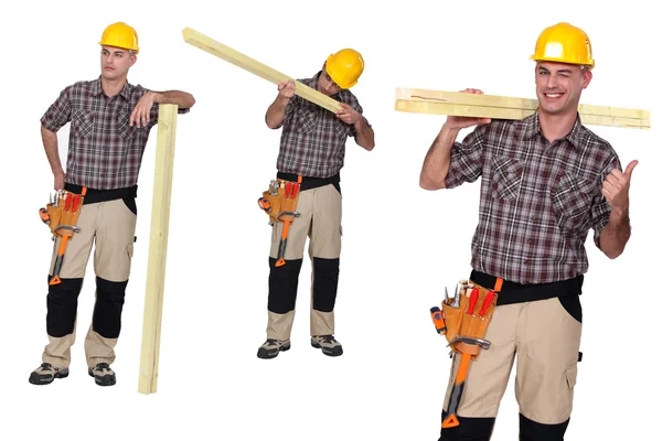 Carpenter giving the thumbs-up — Stock Photo, Image