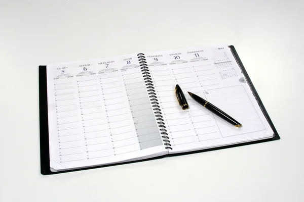 Дневник и ручка — стоковое фото