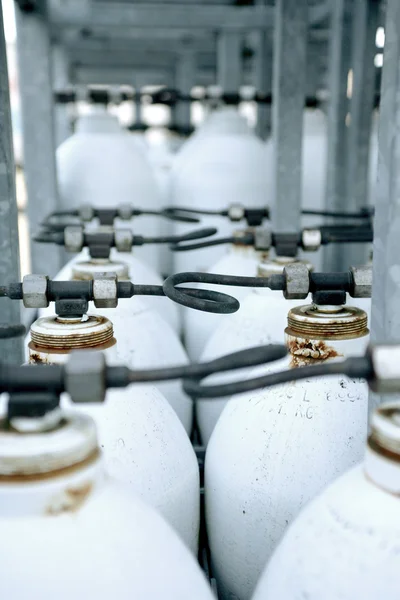 Bottles of liquid oxygen — Stock Photo, Image