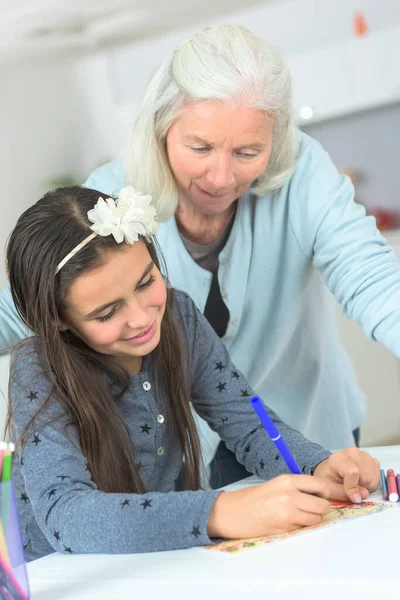 Una Nonna Una Nipote — Foto Stock