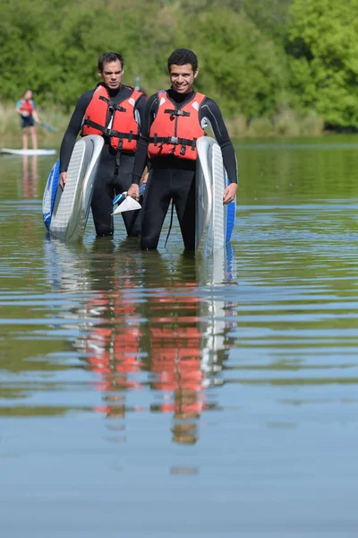 Two Men Doing Sport Stand Paddle Board — Stock Photo, Image